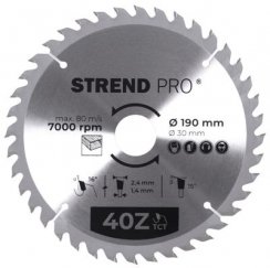 Disc Strend Pro TCT 190x2,4x30 / 20 mm 40T, pentru lemn, ferăstrău, lame SK
