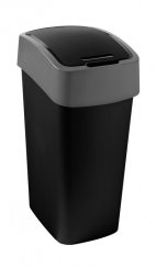 Kosz Curver® PACIFIC FLIP BIN 25 lit., 34x26x47 cm, czarno-szary, na śmieci
