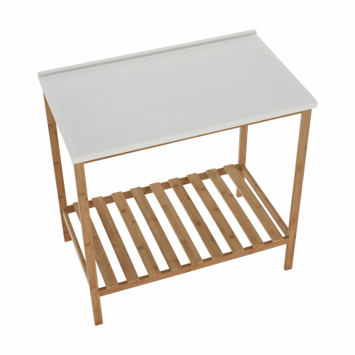 Stół z półką, naturalny/biały, SELENE TYP 5
