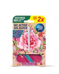 Ambipur WC Active gel-blok ruže a lilia 2x45g