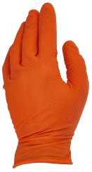 Rukavice nitrilové oranžové, sada 50ks, veľkosť L, SOLID GRIP, GEKO
