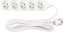 Kabel DG-F805B L-3 m, przedłużacz, biały, 5x gniazdo