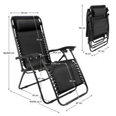 Gartenliegestuhl, schwarz, GERALD NEU