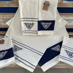 Utierka kuchynská 100% bavlna 2ks, 50x70cm, 270 g/m2, modrá+prírodná