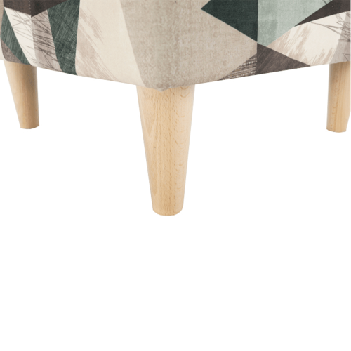 Krilni stol s taburejem, blago rjavo-zelen vzorec, ASTRID