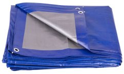 Plane Profi 10x15 m, 140 g/m, Bespannung, blau, mit Netz