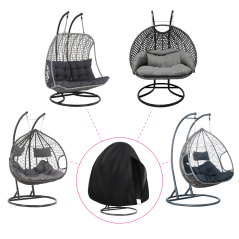 Schutzhülle für Hängedoppelsessel, schwarz, COVER TYPE 2