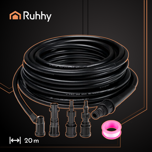 Crijevo za čišćenje cijevi s adapterom 20 m Ruhhy 26133 (akce)