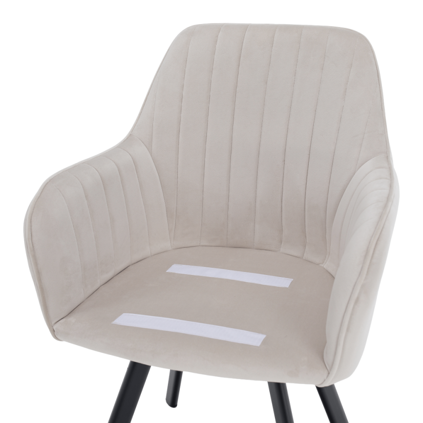 Designer-Sessel, beige Samtstoff, AURIL