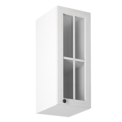 Oberschrank mit Glas G30S, rechts, Weiß/Andersenkiefer, PROVANCE