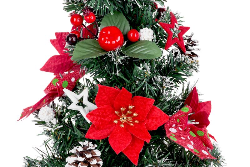 MagicHome Weihnachtsbaum, geschmückt, rot, 41 cm