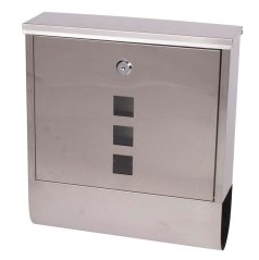 Skrzynka pocztowa MADISON 340x310x100 mm, pocztowa, z tubą gazetową, stal nierdzewna