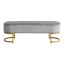 Design-Bank, grauer Samtstoff/Gold-Chrom-Gold, MIRILA NEU (akce)