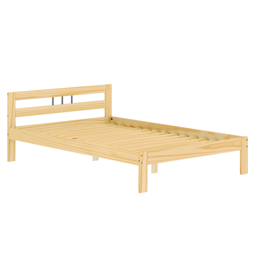 Bett mit Lattenrost, natur, Kiefernholz, 140x200, JONA