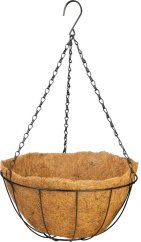 Strend Pro Hanger, Blumentopfhalter, Stahl/Kokos, hängend, mit Kette und Aufhänger, 35 cm