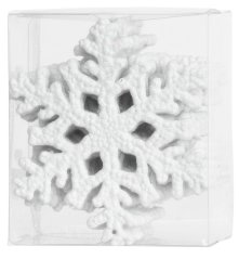 MagicHome Weihnachtsdekoration, 12 Stück, Schneeflocke, weiß, für Weihnachtsbaum, 10 cm