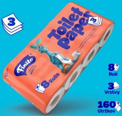 Toilettenpapier FINITO 18m, 3-lagig. 8 Stück KLC
