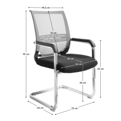 Konferenzstuhl, schwarz/grau, FAJE