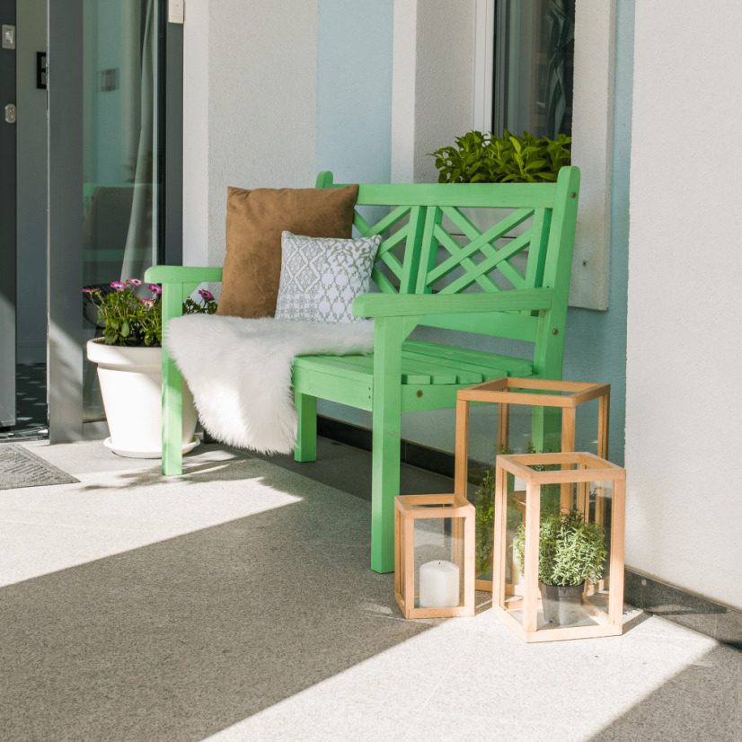 Gartenbank aus Holz, neo-mint, 124 cm, FABLA