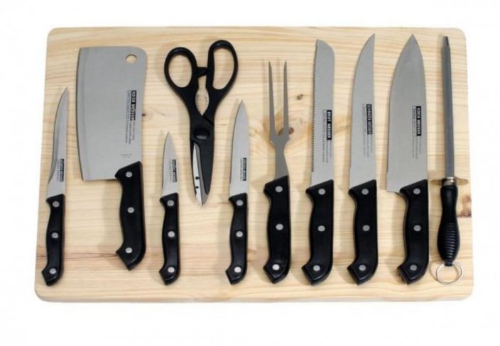 Kuhinjski nož s daskom za rezanje, 11 kompleta TOMATO KLC