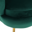 Bank im Art-Deco-Stil, smaragdgrüner Samtstoff/Gold-Chrom-Gold, NOBLIN