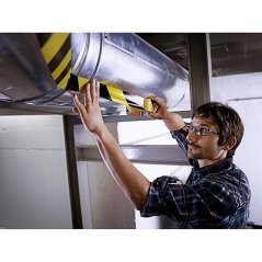 tesa® PRO Markierungsband, selbstklebend, Warnung, gelb-schwarz, 50 mm, L-33 m