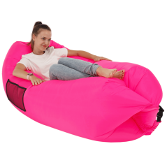 Napihljiva bean bag/lazy bag, roza, LEBAG