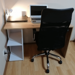 PC stol, artisan hrast/bijeli mat, ANDREO