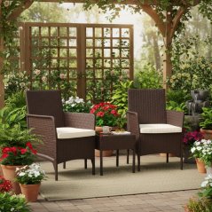 Set de mobilier de grădină 2 scaune și masă