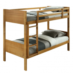 Łóżko piętrowe, lite drewno, dąb, MAKIRA