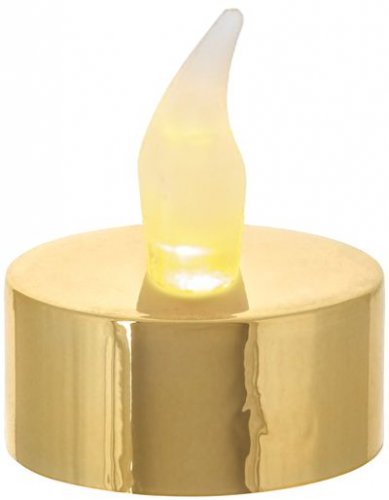 Božične sveče MagicHome, LED čajna, 2 kom, zlata, za nagrobno, premikajoči se plamen