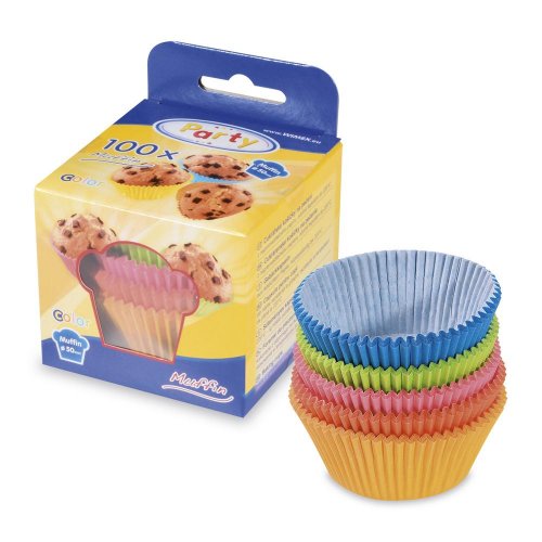 Košík cukrársky na muffiny farebný pr. 50x30mm, 100ks balenie