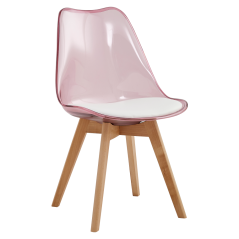 Scaun, roz transparent, acrilic/piele/feis, BALI 2 NEW (acțiune)