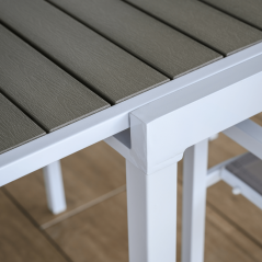 Sklopivi vrtni stol, čelik bijela/siva, DORIO