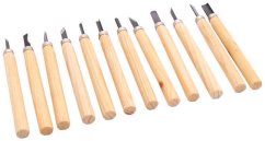 12-częściowy zestaw dłut rzeźbiarskich z drewnianą rączką do rowkowania, XL-TOOLS (akce)