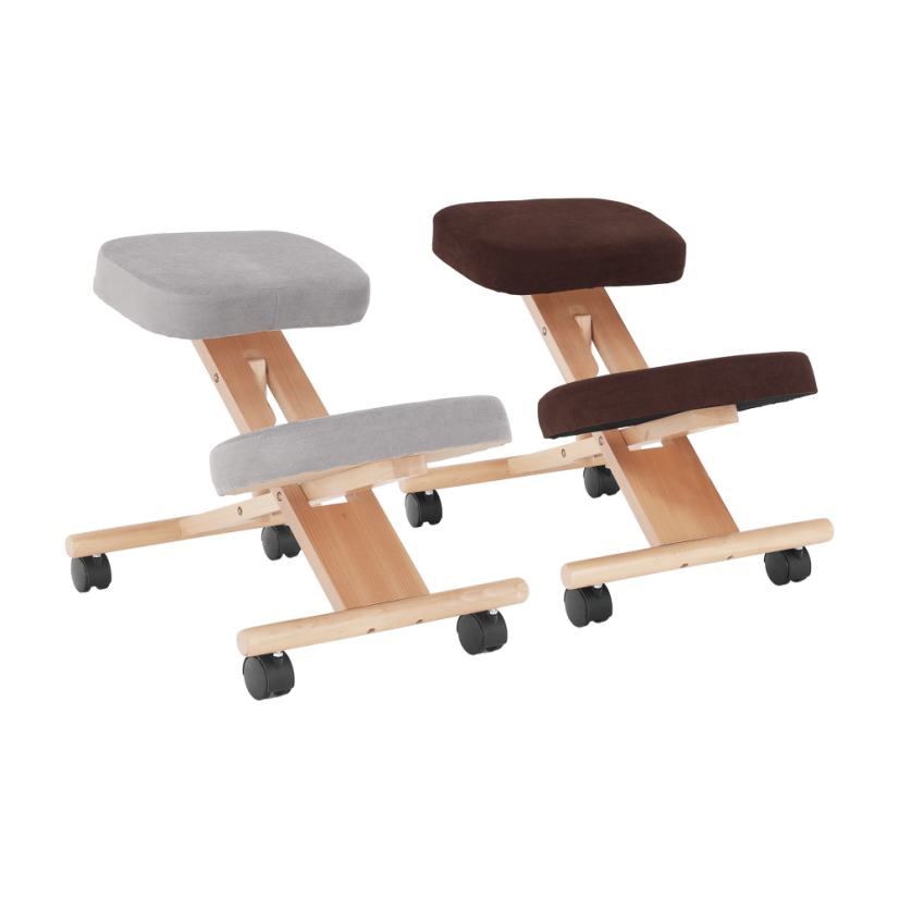 Ergonomsko klečalo, sivo-smeđa Taupe/bukva, FLONET