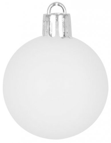 MagicHome božićne kuglice, 31 kom, bijelo - srebrne, mix, za božićno drvce, 6-3 cm