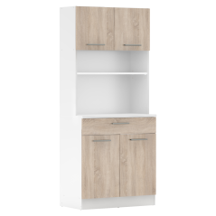 Sideboard mit vier Türen, Weiß/Sonoma-Eiche, DOMIS NEU (akce)