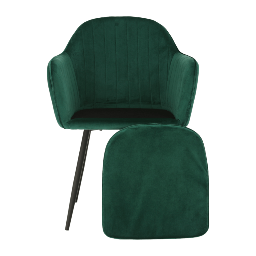 Designer-Sessel, smaragdgrüner Samtstoff, ZIRKON