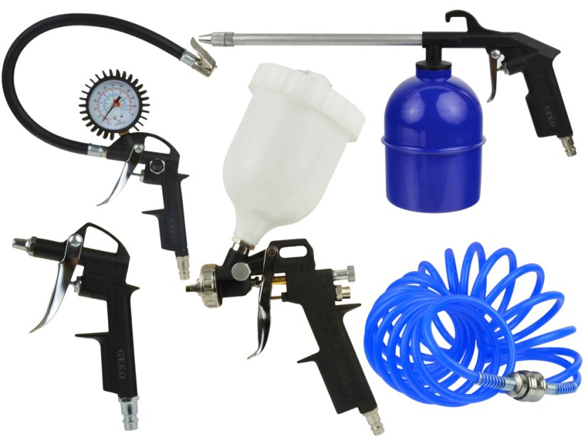 Set de scule pneumatice 5 piese, GEKO (acțiune)