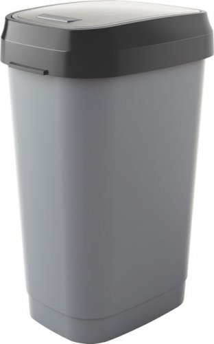 Koš KIS Dual Swing L, 50L, šedý, 42x30,5x61 cm, na odpadky