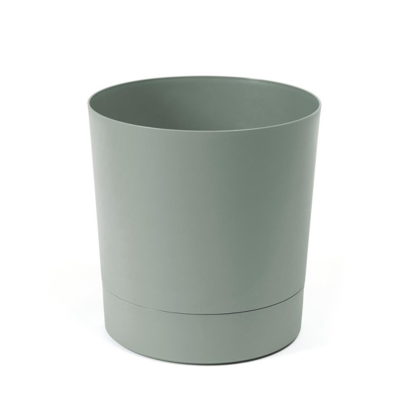 Pflanzgefäß mit Schale UH o280 mm Aura graugrün Höhe 294 mm