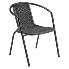 Garten-Stapelstuhl, schwarz, Stahl/Kunststoff, FRENY