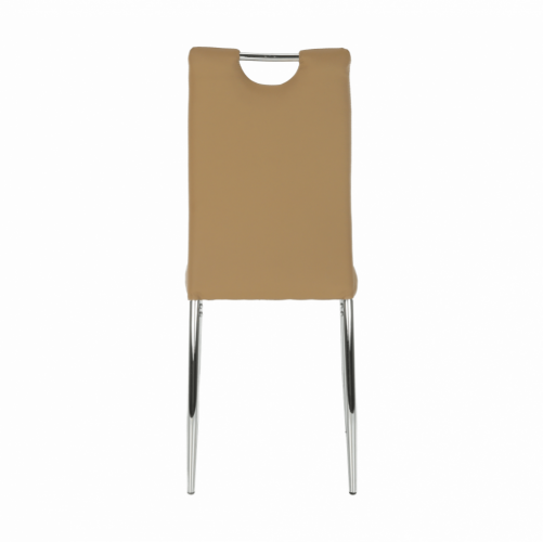 Židle, béžová/bílá, ekokůže/chrom, SIGNA