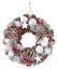 MagicHome Weihnachtskranz, natur, mit weißen Zapfen, hängend, 37x9x37 cm