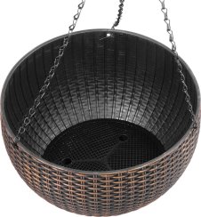 Strend Pro Modern virágcserép, függő, függő, arany, 26x16 cm, lánccal és akasztóval