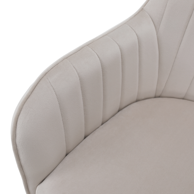 Designer-Sessel, beige Samtstoff, AURIL