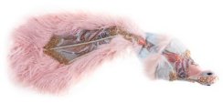 Decor de Craciun MagicHome, Paun, roz, puf, 60x28x35 cm