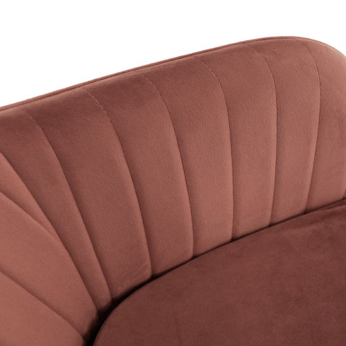 Dizajnerski fotelj, rožnato rjavo blago Velvet, ZIRKON - AKCIJA
