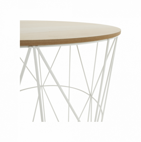 Príručný stolík, prírodná/biela, NANCER TYP 3